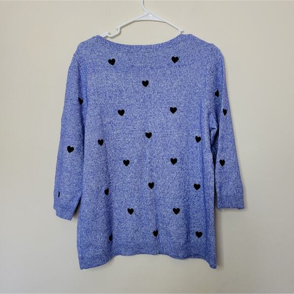 TALBOTS Embroidered Hearts Crew Neck Sweater X 0X - Picture 5 of 6